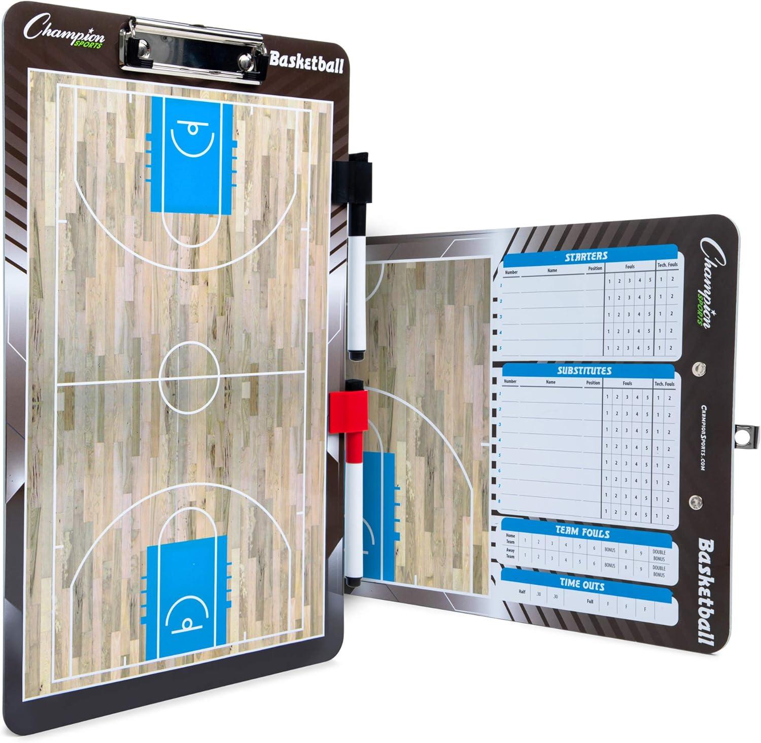 image:imageChampion Sports Large amp XL Dry Erase Board For Coaching Whiteboards for Strategizing Techniques Plays 2Sided Boards with Front Side Full Field Backside Half Field and LineupBasketball