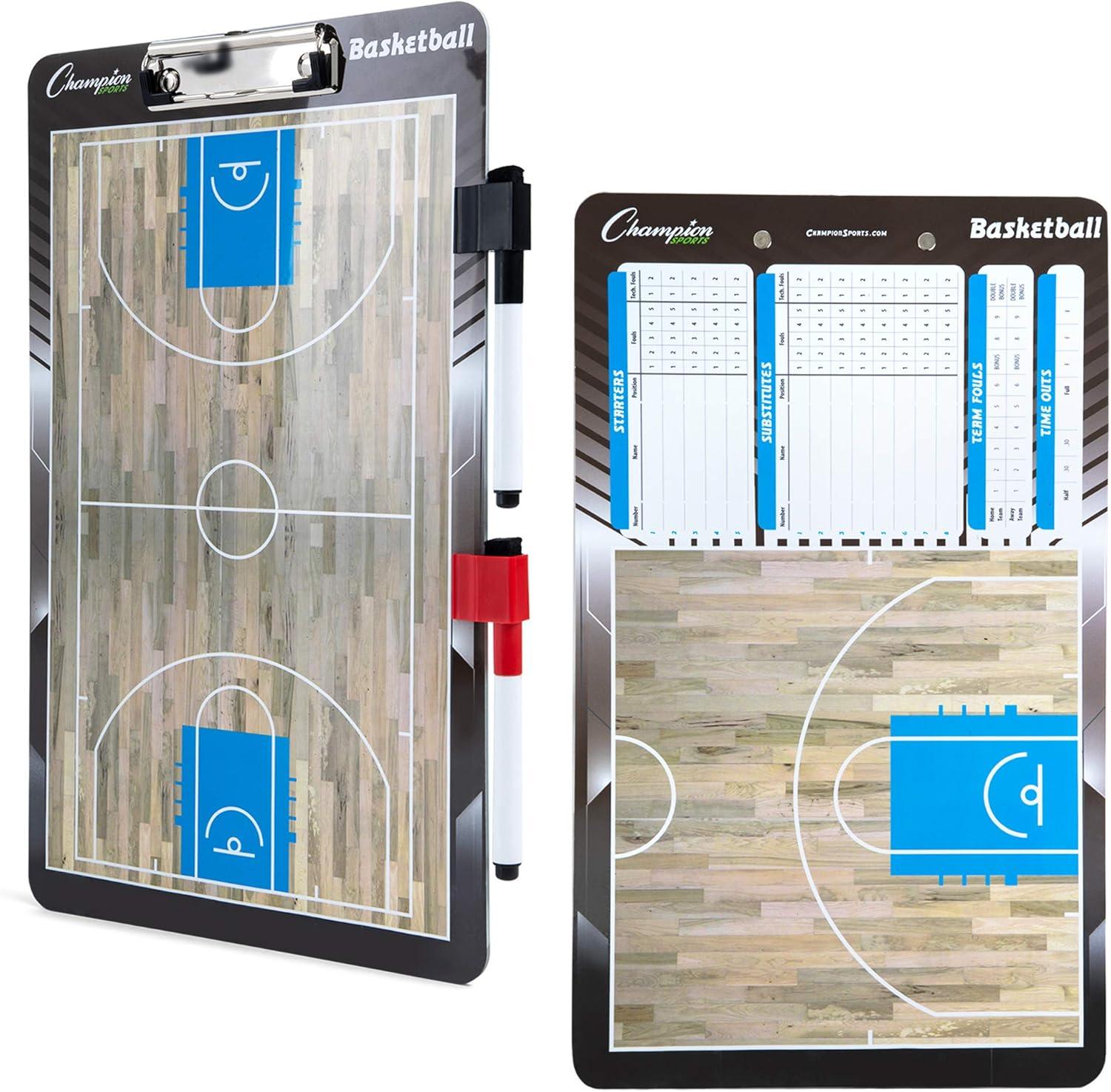 image:imageChampion Sports Large amp XL Dry Erase Board For Coaching Whiteboards for Strategizing Techniques Plays 2Sided Boards with Front Side Full Field Backside Half Field and LineupBasketball