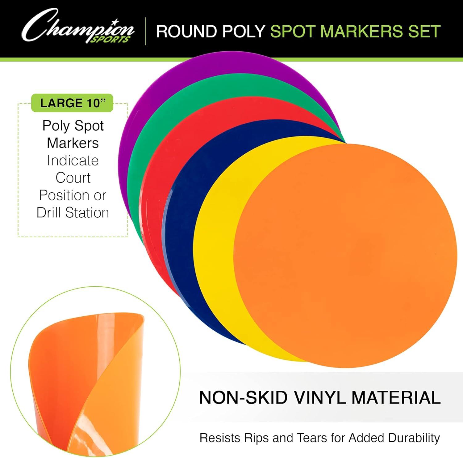 image:imageChampion Sports MSPSET Poly Spot Markers for Sports Activities and Social Distancing 10inch Set of 6 Multicolor