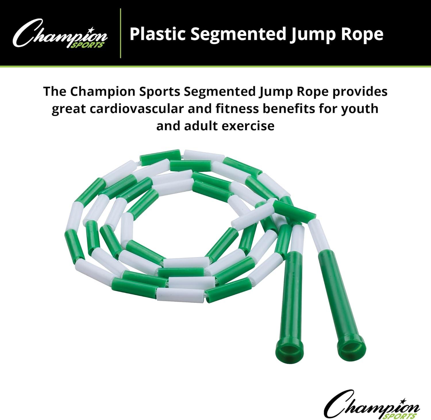 image:imageChampion Sports Plastic Segmented Jump Ropes 7 to 16 ft Lengths Fun Durable Ropes for All Ages Available in Multiple Color Options Great for Cardiovascular Fitness amp RhythmMulti 6 Feet
