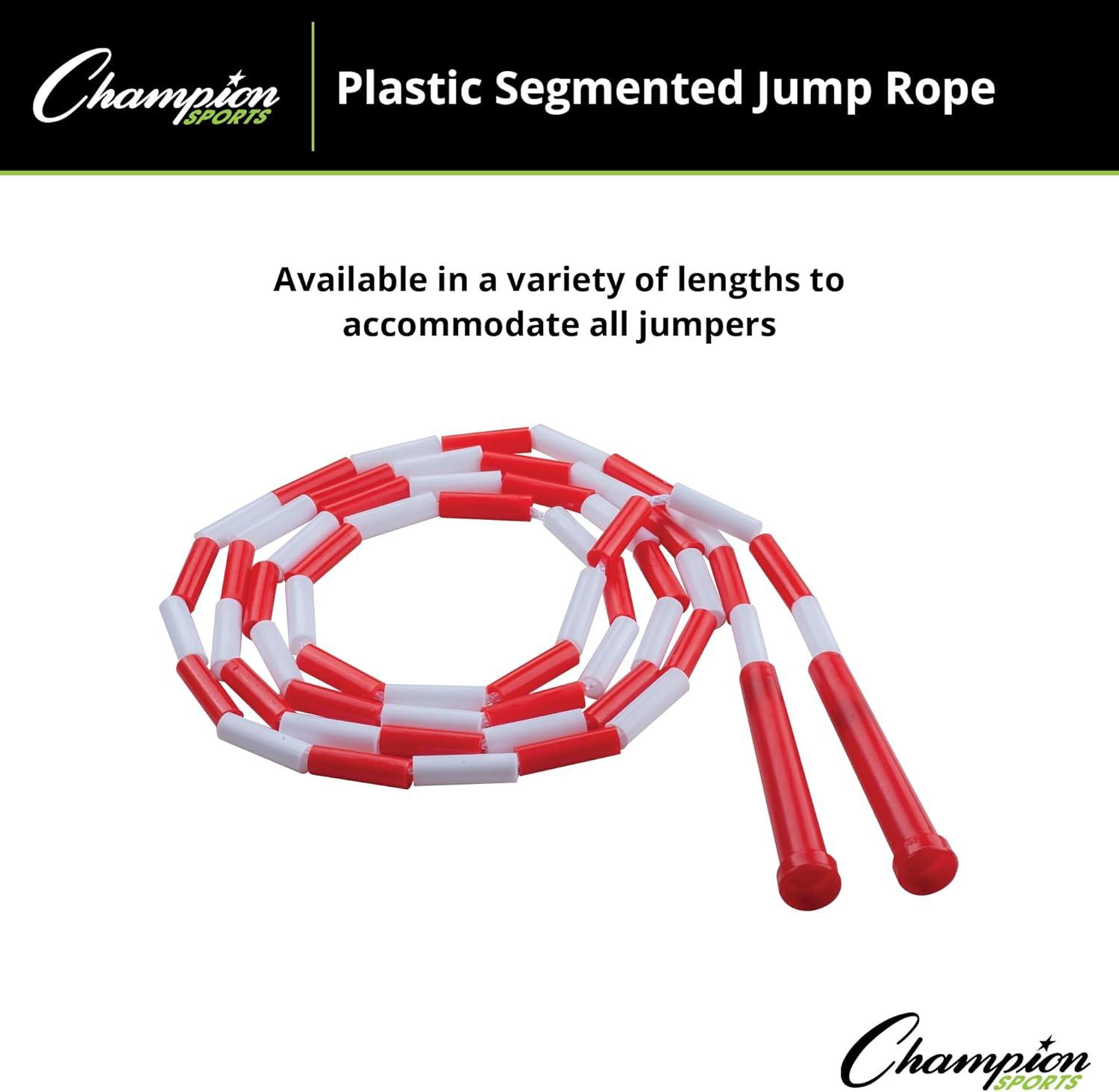 image:imageChampion Sports Plastic Segmented Jump Ropes 7 to 16 ft Lengths Fun Durable Ropes for All Ages Available in Multiple Color Options Great for Cardiovascular Fitness amp RhythmRedWhite 7 Feet