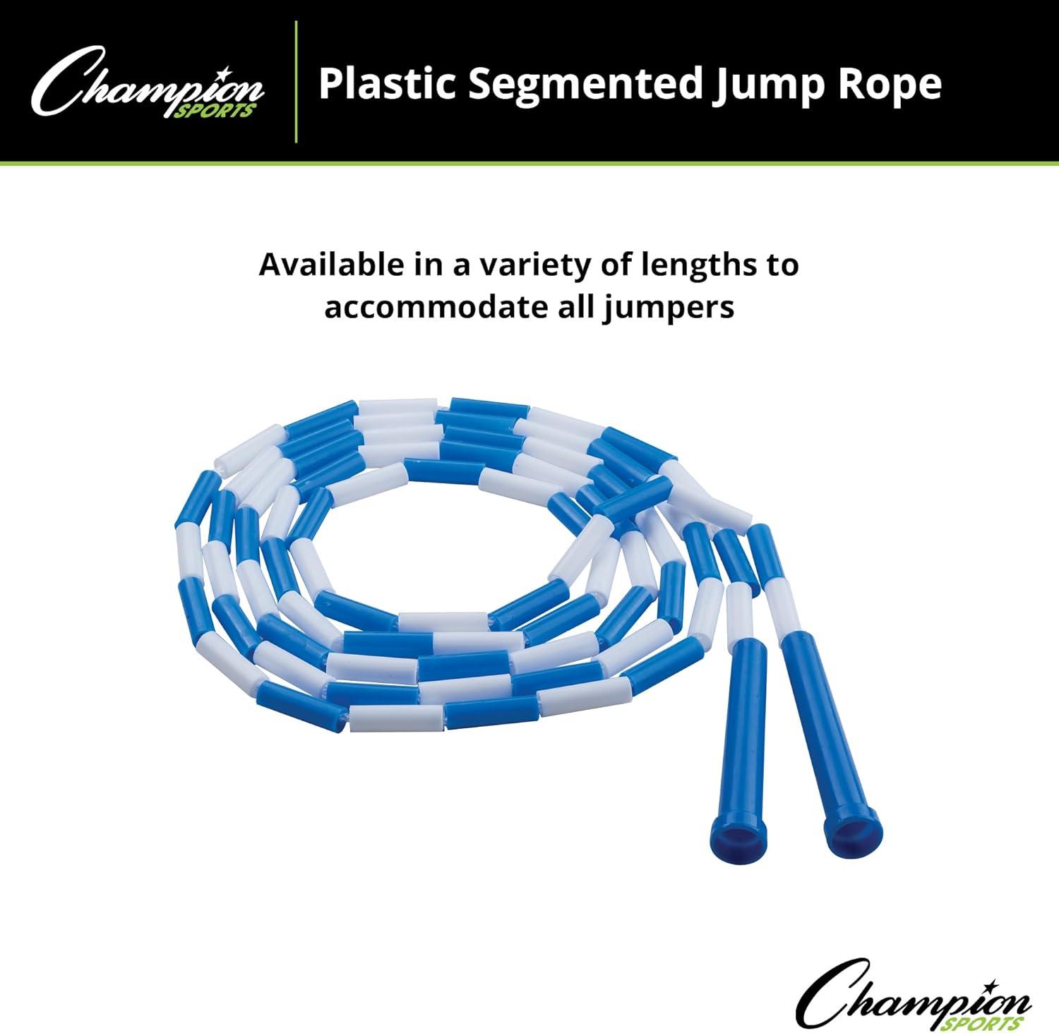 image:imageChampion Sports Plastic Segmented Jump Ropes 7 to 16 ft Lengths Fun Durable Ropes for All Ages Available in Multiple Color Options Great for Cardiovascular Fitness amp RhythmBlueWhite 9 Feet