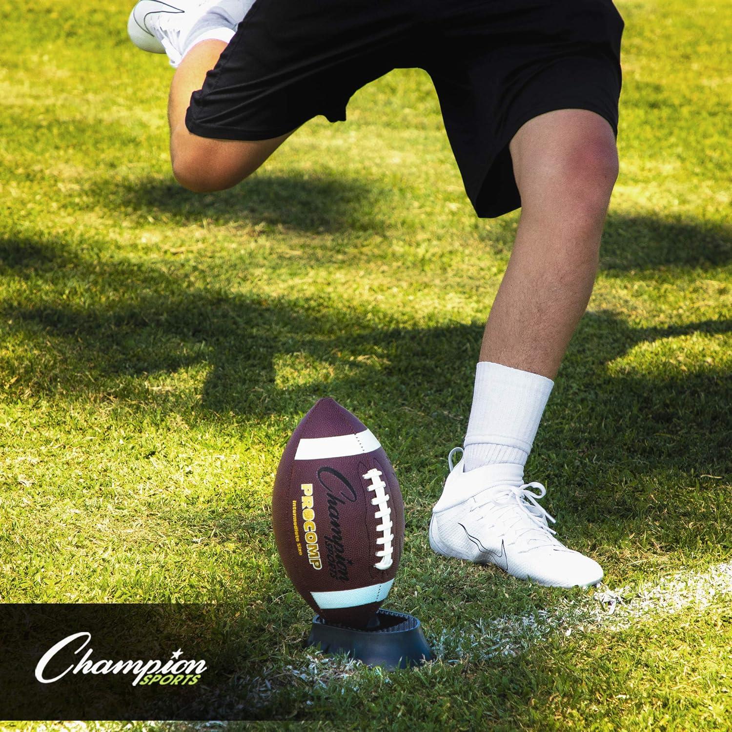 image:imageChampion Sports Premium Football Kicking Tee for Kickoff Practice Ball Holder Tees for Footballs Kicking Block and Accessories for Adults Kids Coaches4in1 Kicking Tee 12 Inch
