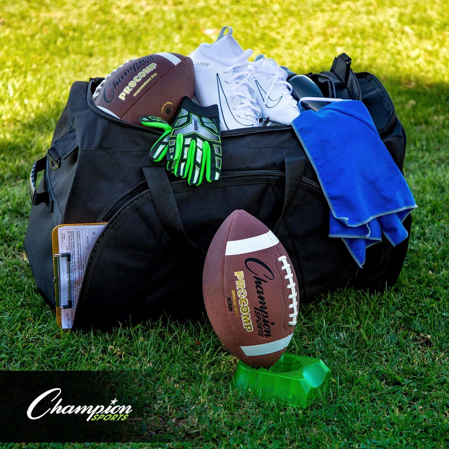 image:imageChampion Sports Premium Football Kicking Tee for Kickoff Practice Ball Holder Tees for Footballs Kicking Block and Accessories for Adults Kids CoachesTriplex 3in1 Kicking Tee 1 Inch