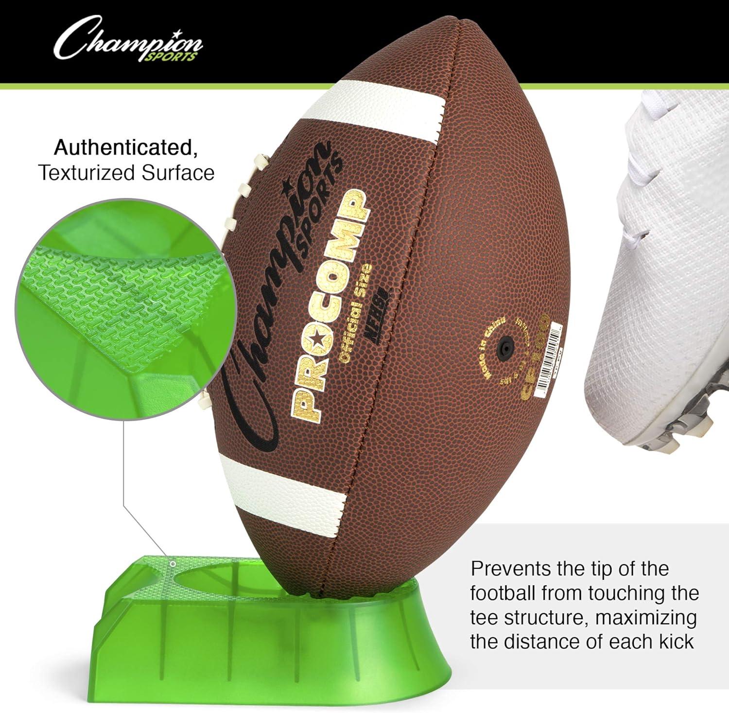 image:imageChampion Sports Premium Football Kicking Tee for Kickoff Practice Ball Holder Tees for Footballs Kicking Block and Accessories for Adults Kids CoachesTriplex 3in1 Kicking Tee 1 Inch