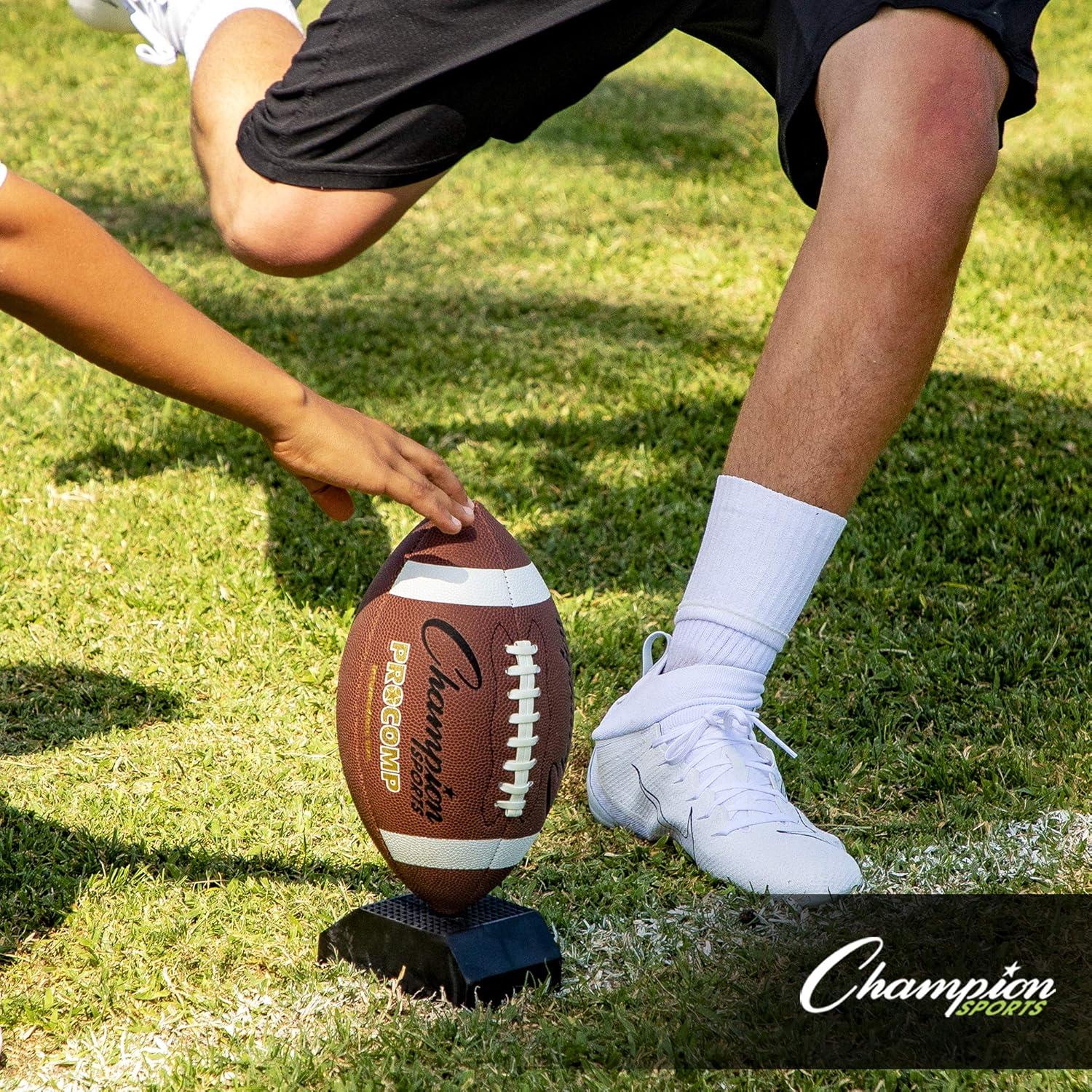 image:imageChampion Sports Premium Football Kicking Tee for Kickoff Practice Ball Holder Tees for Footballs Kicking Block and Accessories for Adults Kids CoachesExtraPoint Kicking Tee 2 Inch