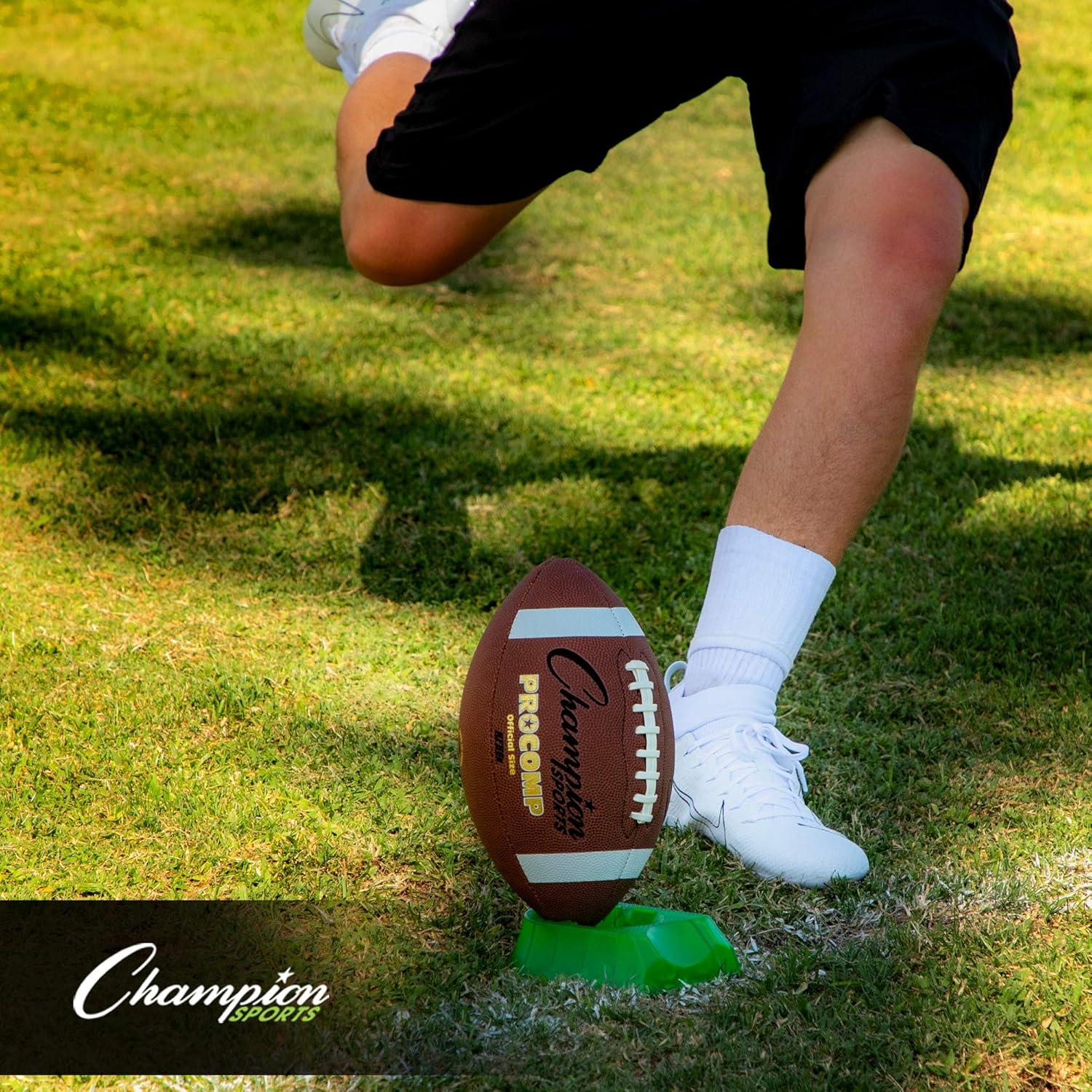 image:imageChampion Sports Premium Football Kicking Tee for Kickoff Practice Ball Holder Tees for Footballs Kicking Block and Accessories for Adults Kids CoachesTriplex 3in1 Kicking Tee 1 Inch