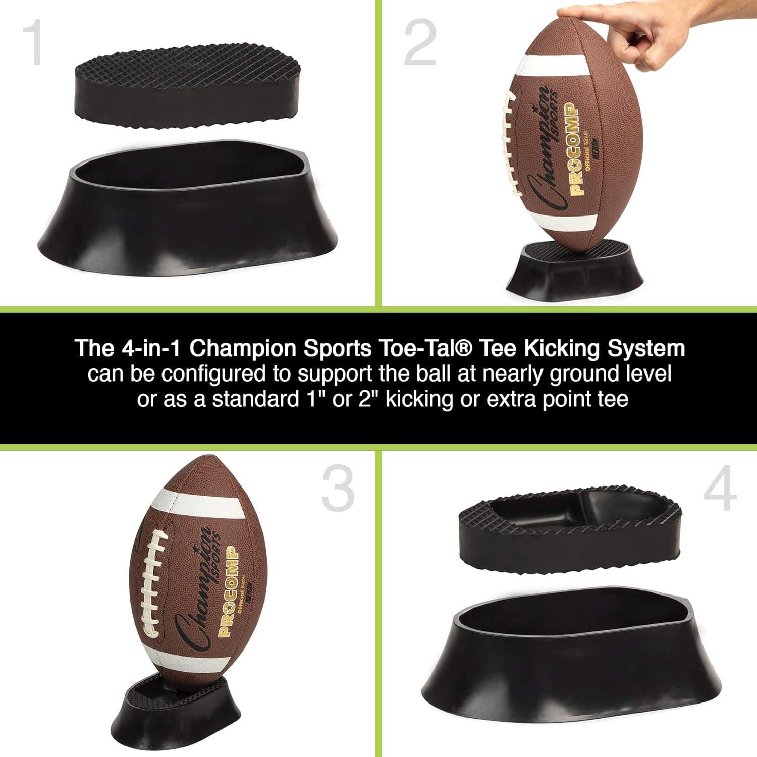 image:imageChampion Sports Premium Football Kicking Tee for Kickoff Practice Ball Holder Tees for Footballs Kicking Block and Accessories for Adults Kids Coaches4in1 Kicking Tee 12 Inch