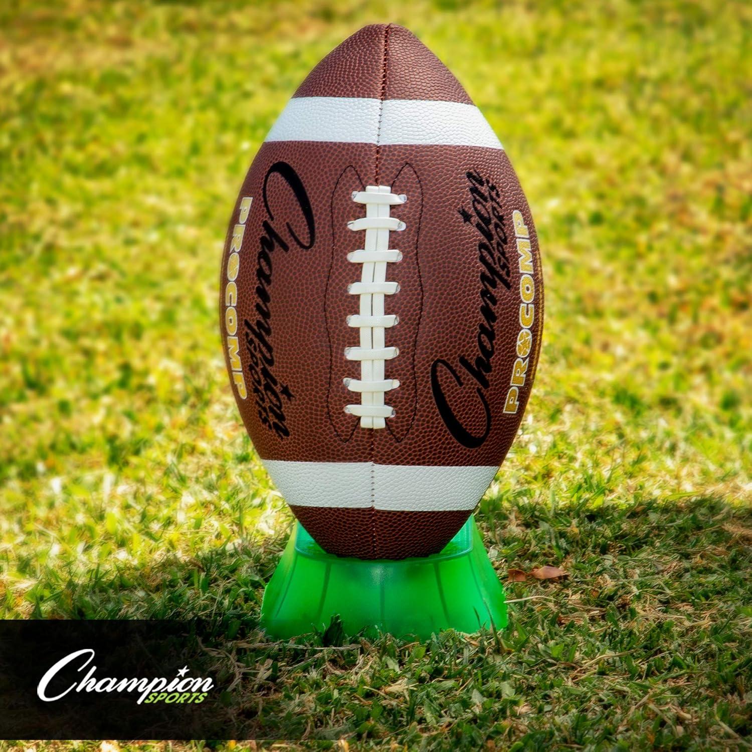 image:imageChampion Sports Premium Football Kicking Tee for Kickoff Practice Ball Holder Tees for Footballs Kicking Block and Accessories for Adults Kids CoachesTriplex 3in1 Kicking Tee 1 Inch