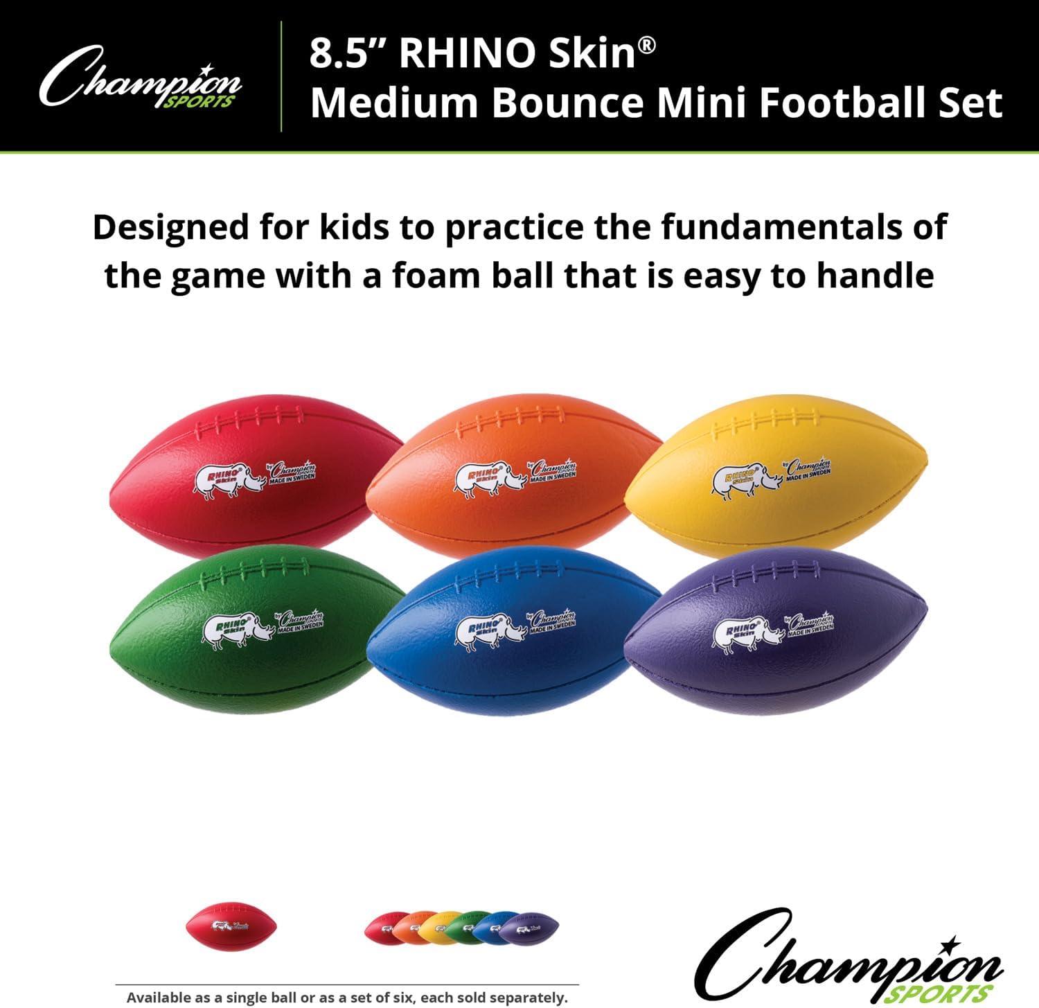 image:imageChampion Sports RSMFSET 85 Inch Rhino Skin Medium Bounce Mini Football Set