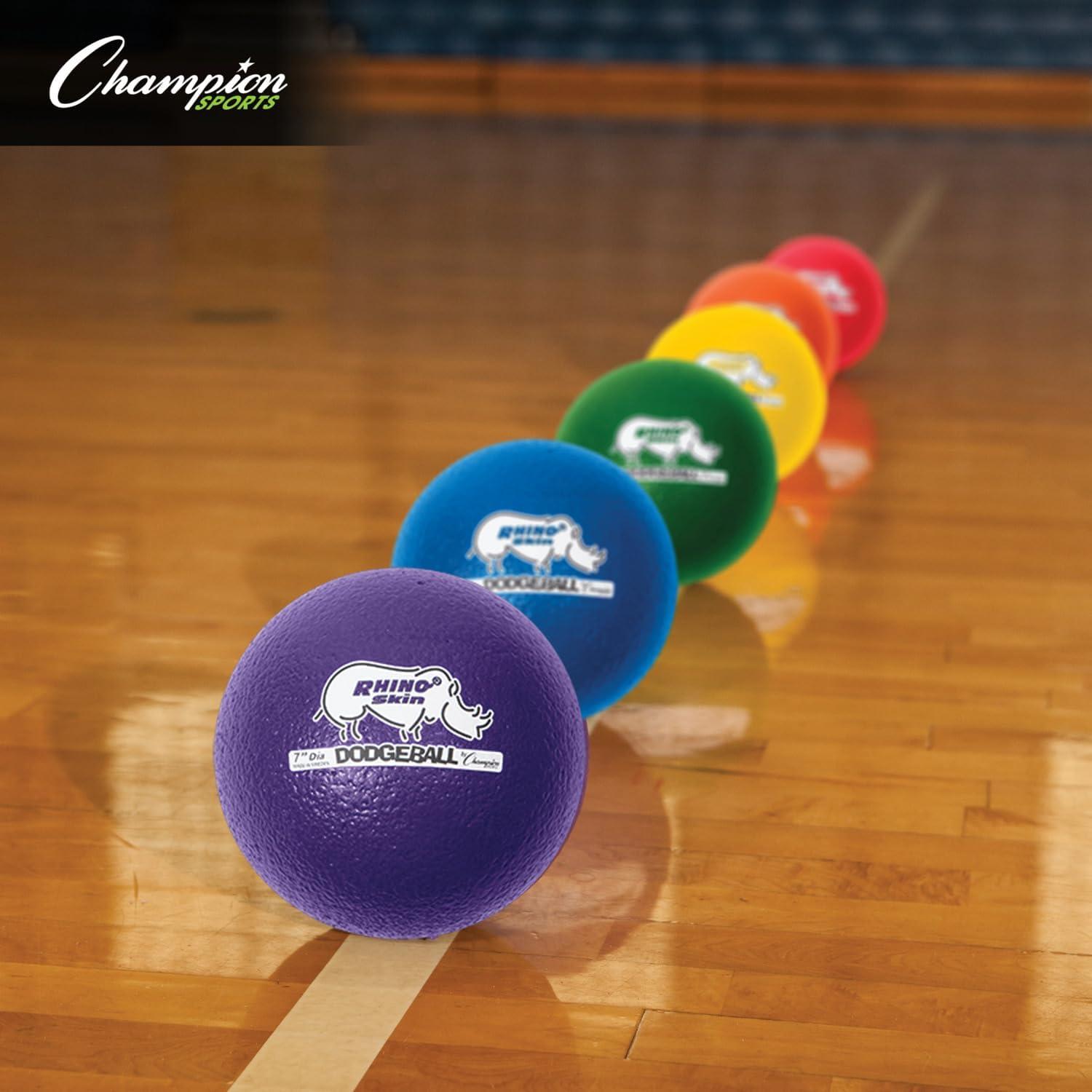 image:imageChampion Sports Rhino Skin Low Bounce Dodgeball Sets amp Singles for Playground PE Backyard amp League Games Team Sports Equipment for Youth amp AdultsAssorted