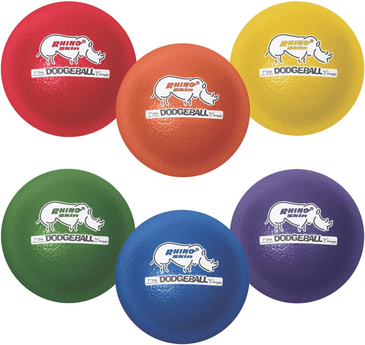 image:imageChampion Sports Rhino Skin Low Bounce Dodgeball Sets amp Singles for Playground PE Backyard amp League Games Team Sports Equipment for Youth amp AdultsAssorted