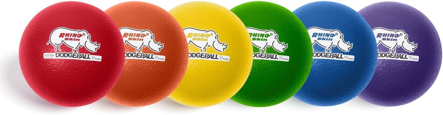 image:imageChampion Sports Rhino Skin Low Bounce Dodgeball Sets amp Singles for Playground PE Backyard amp League Games Team Sports Equipment for Youth amp AdultsAssorted