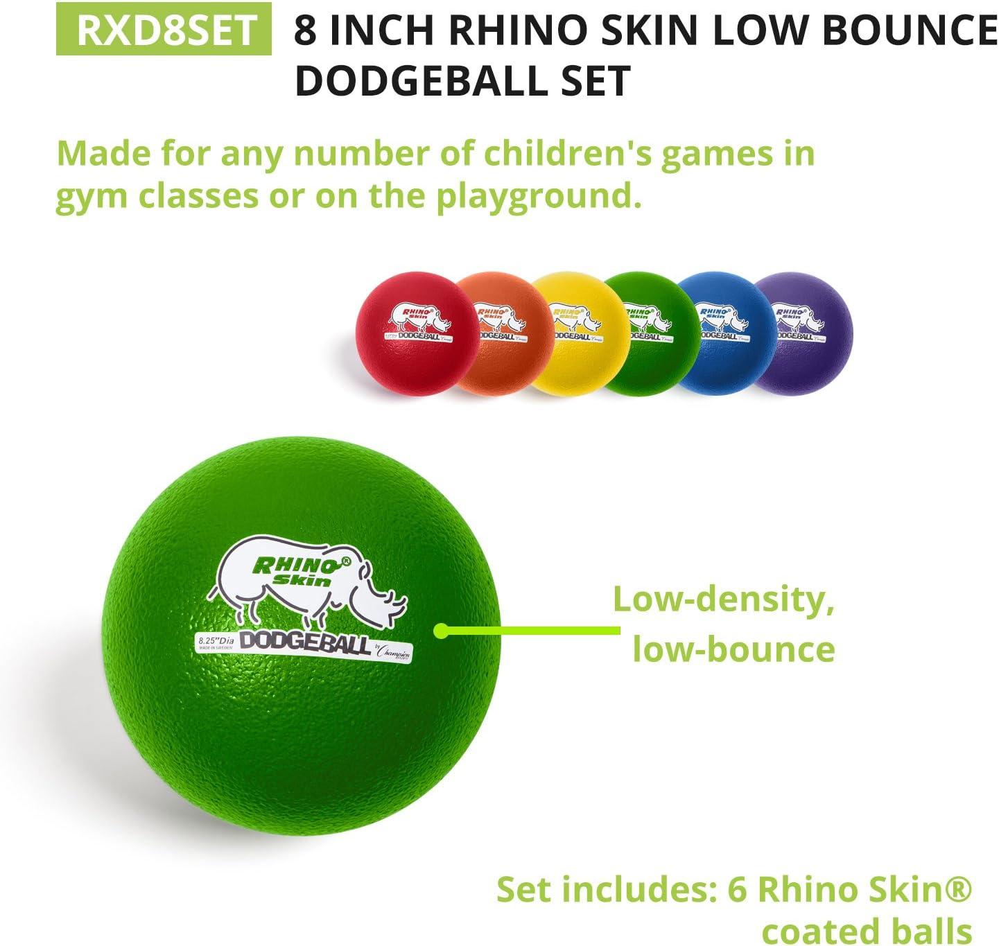 image:imageChampion Sports Rhino Skin Low Bounce Dodgeball Sets amp Singles for Playground PE Backyard amp League Games Team Sports Equipment for Youth amp AdultsAssorted