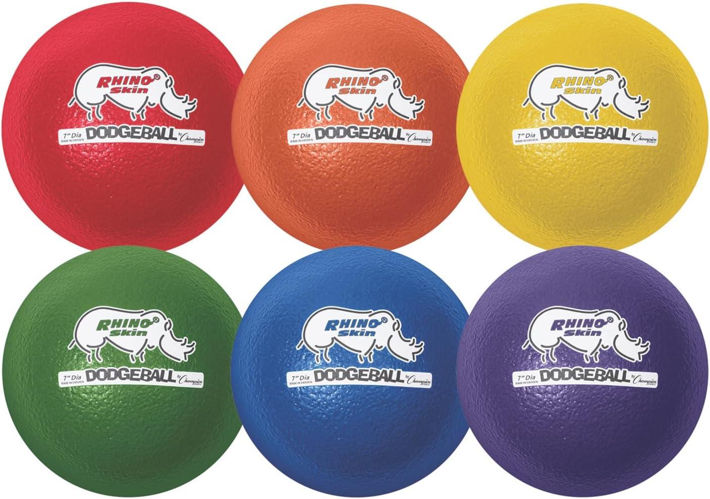 image:imageChampion Sports Rhino Skin Low Bounce Dodgeball Sets amp Singles for Playground PE Backyard amp League Games Team Sports Equipment for Youth amp AdultsAssorted