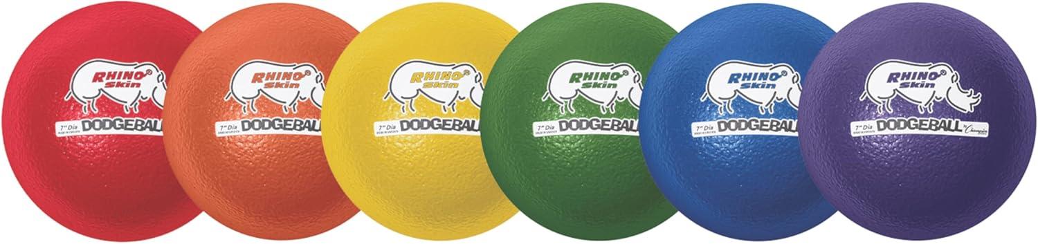 image:imageChampion Sports Rhino Skin Low Bounce Dodgeball Sets amp Singles for Playground PE Backyard amp League Games Team Sports Equipment for Youth amp AdultsAssorted