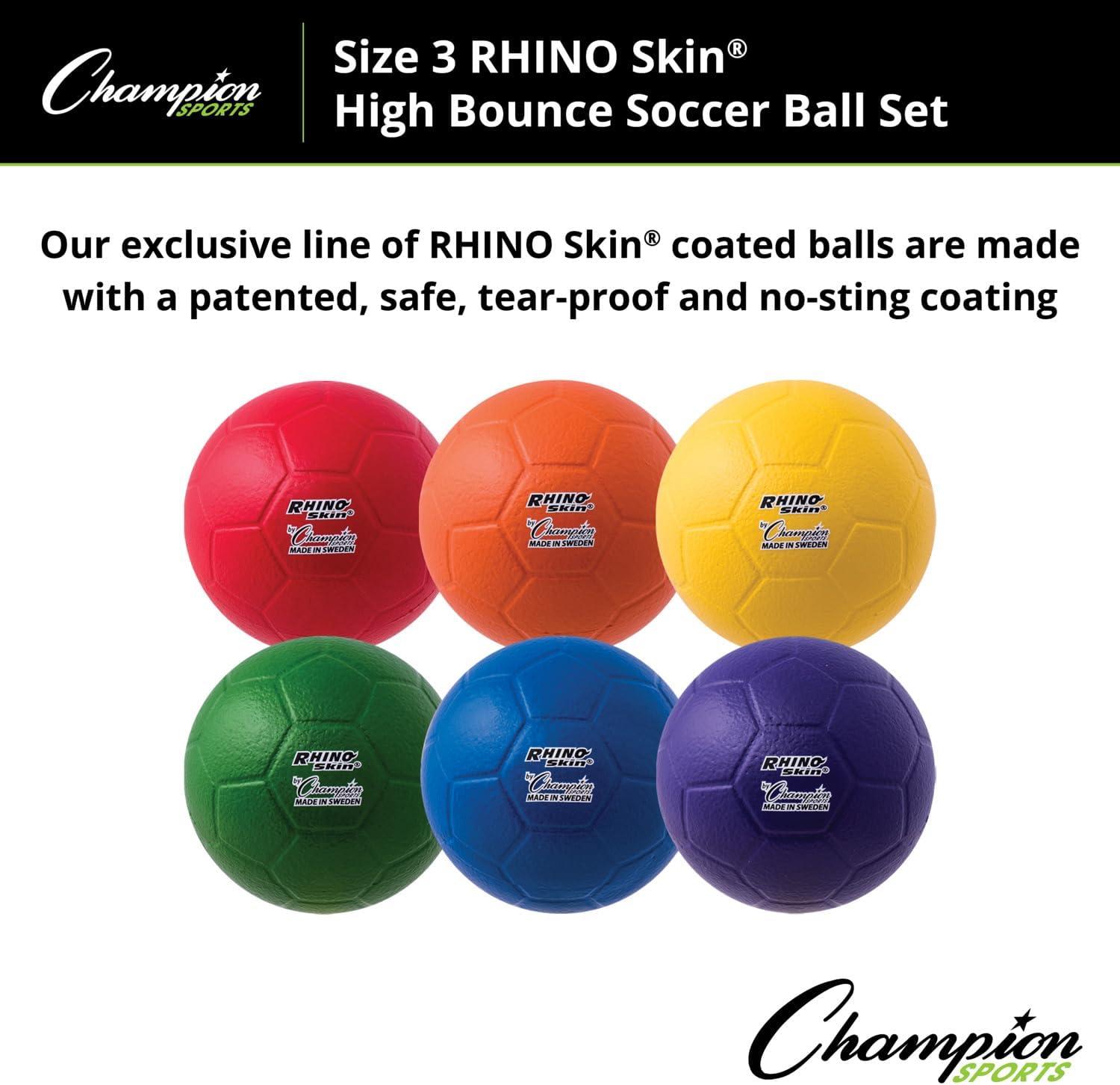 image:imageChampion Sports Rhino Skin Soccer Ball SetSize 3