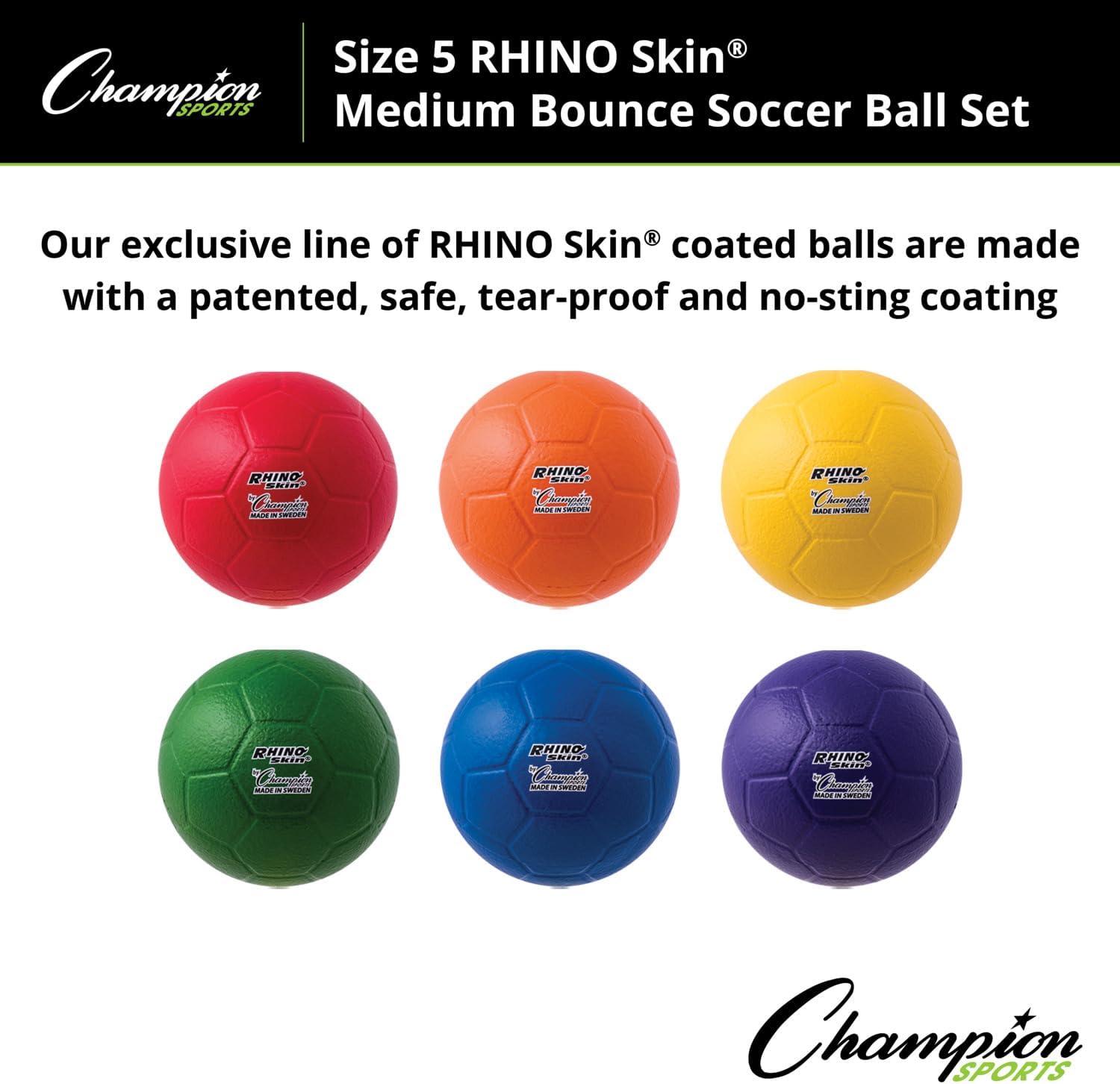 image:imageChampion Sports Rhino Skin Soccer Ball SetSize 5