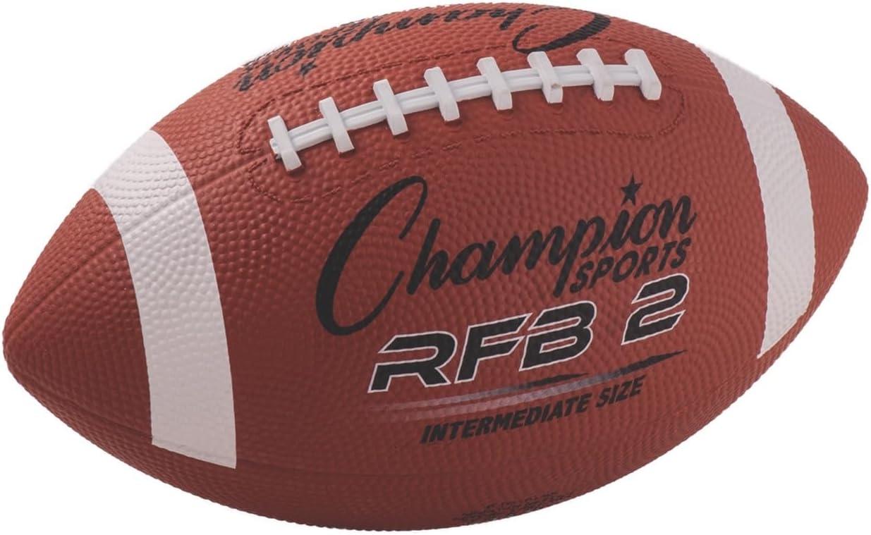 image:imageChampion Sports Rubber Football Durable AllWeather Football with Enhanced Grip Backyard Play amp Training Pee Wee to Official SizesIntermediate Size