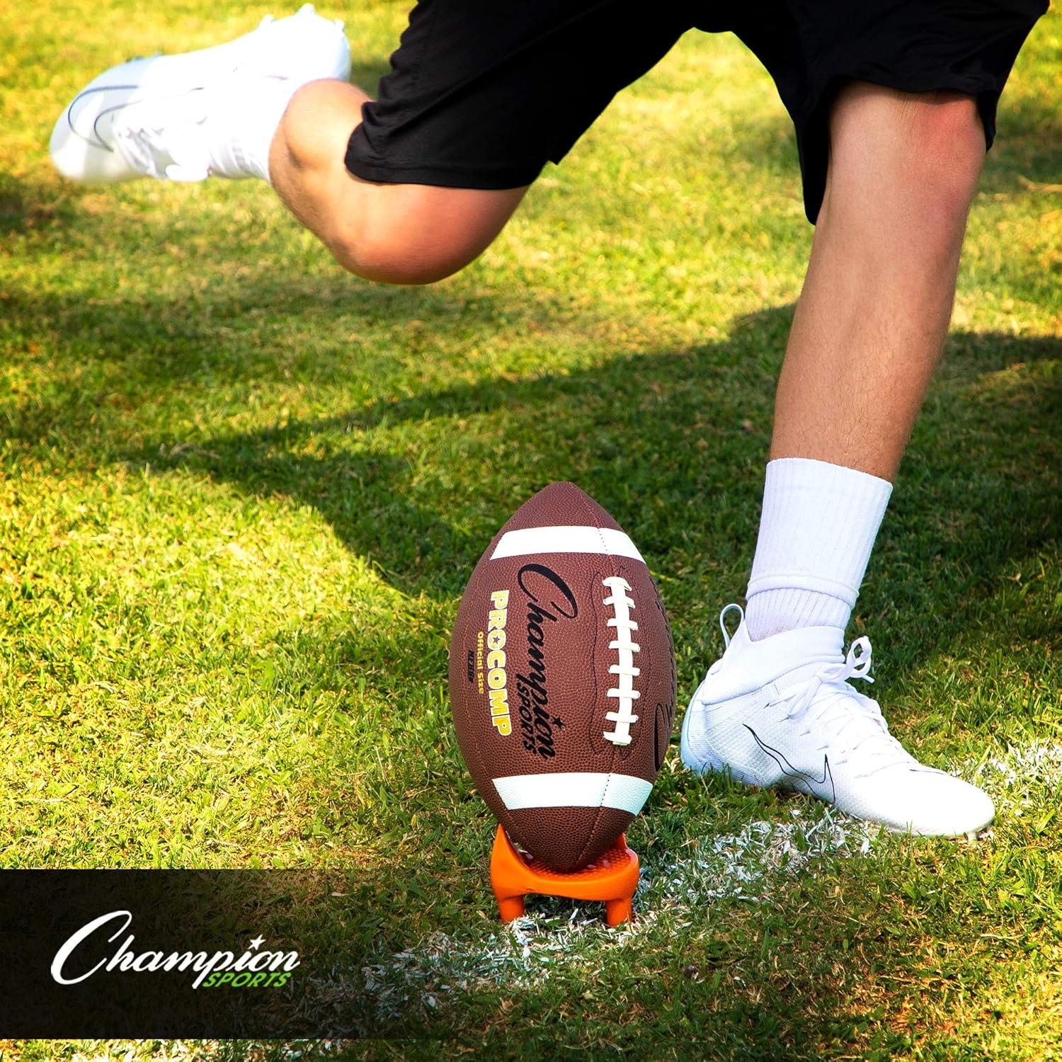 image:imageChampion Sports Sidewinder Football Kicking Tee 2 Double Rubber Construction High Visibility Orange Extra Elevation