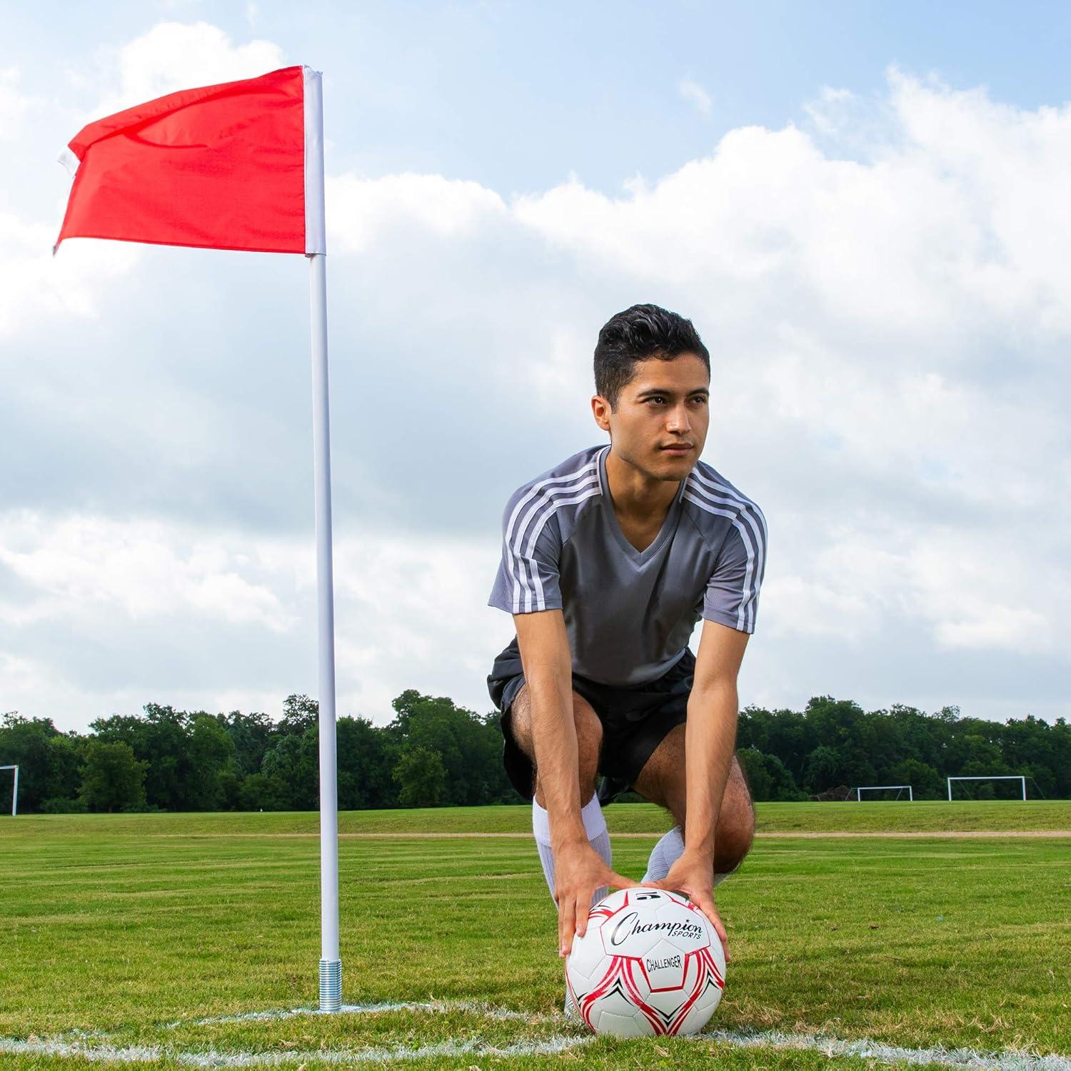 image:imageChampion Sports Soccer Corner Flags with Spring Loaded Base and Steel Ground Pegs Set of 4