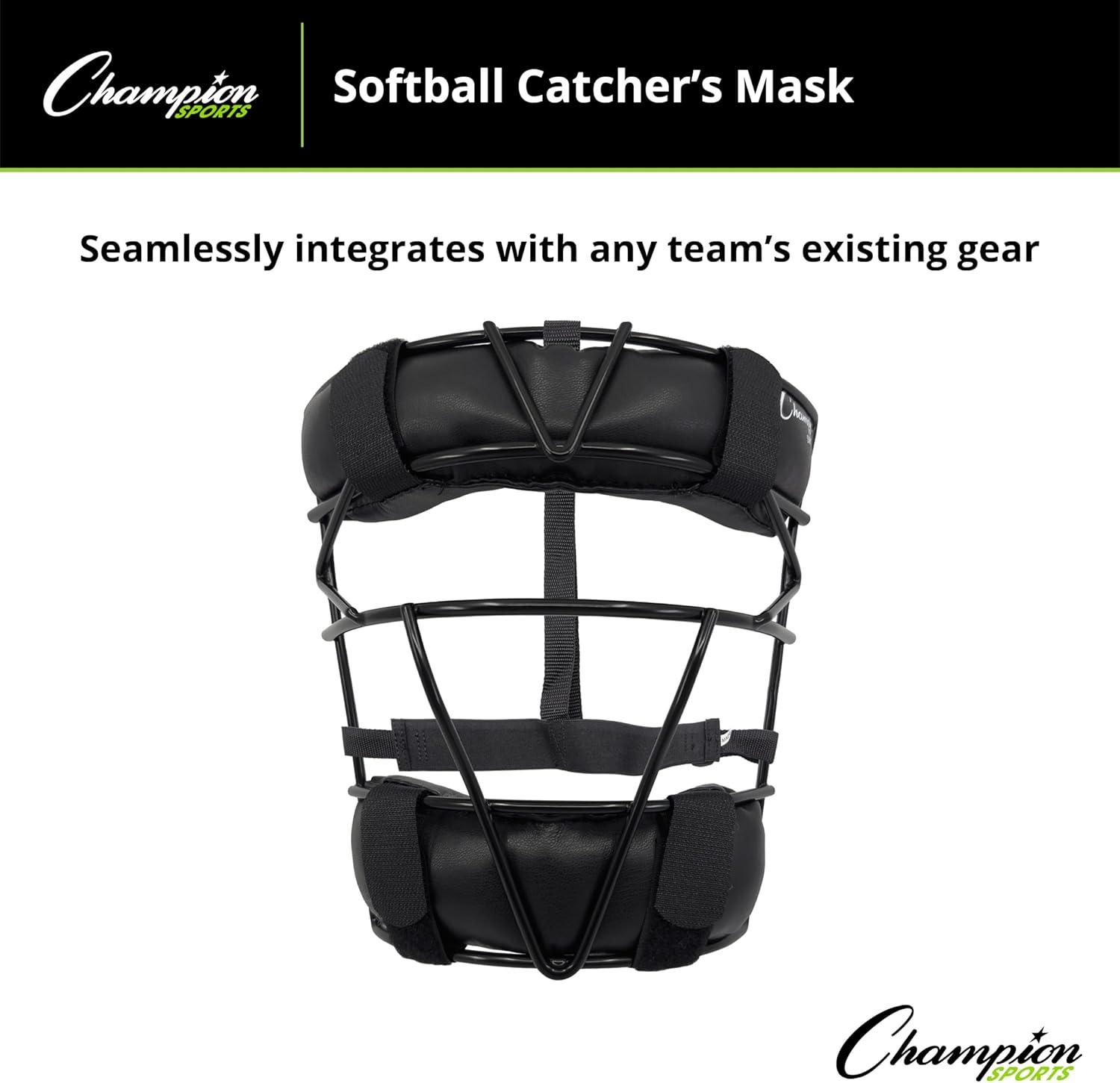 image:imageChampion Sports Softball Catchers Mask Lightweight with Durable Wire Frame Adjustable Harness Catchers Mask Comfortable Fit