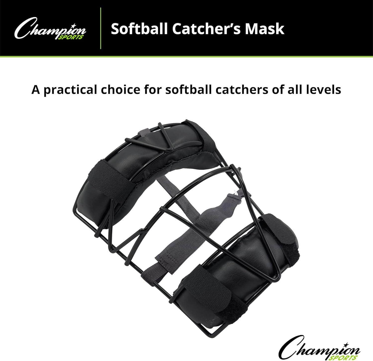 image:imageChampion Sports Softball Catchers Mask Lightweight with Durable Wire Frame Adjustable Harness Catchers Mask Comfortable Fit