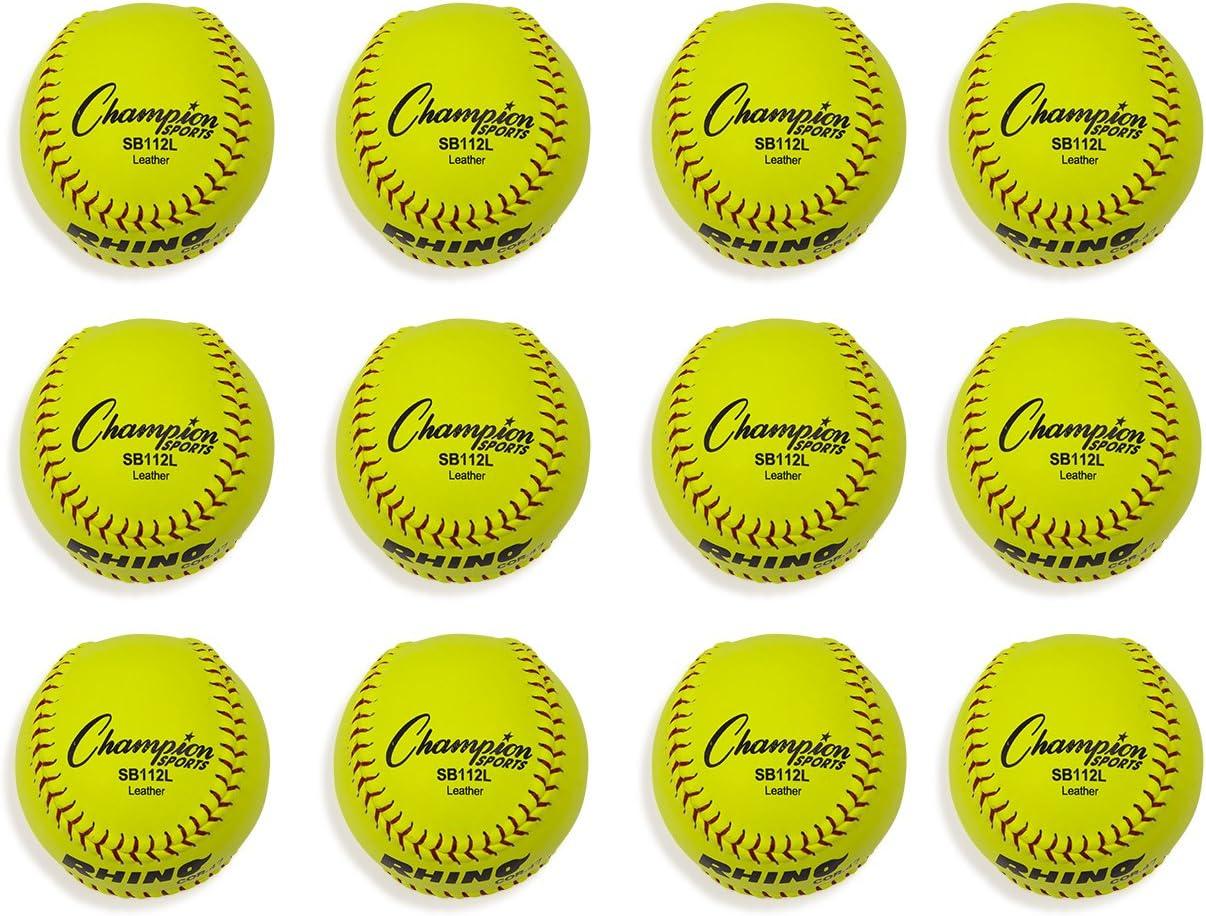 image:imageChampion Sports Softballs  Leather amp Synthetic Softballs for Practice or Game Play Multiple Sizes Cores amp Styles NFHS Approved amp Training Sets AvailableLeather Cork Core Pack of 12