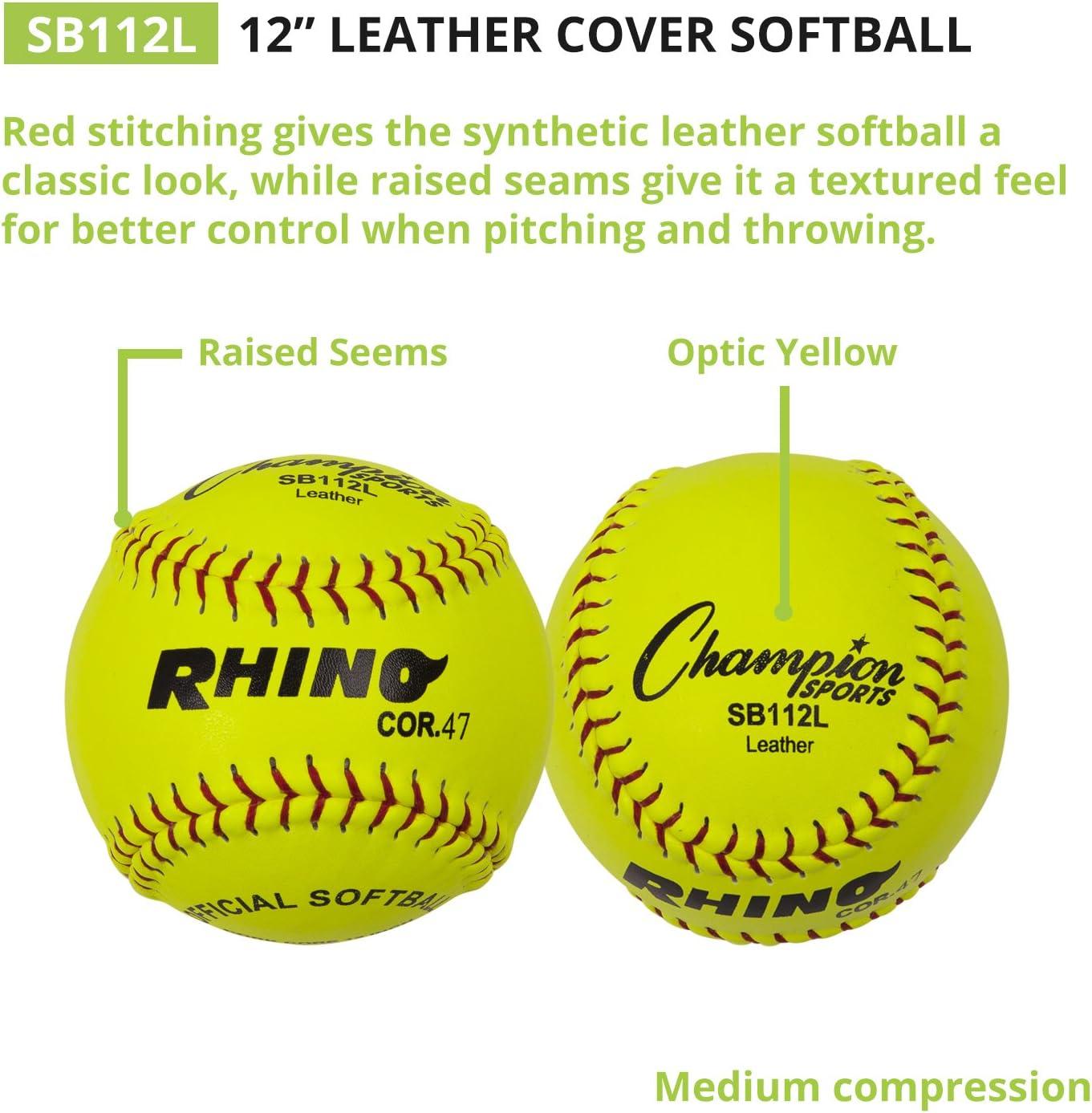 image:imageChampion Sports Softballs  Leather amp Synthetic Softballs for Practice or Game Play Multiple Sizes Cores amp Styles NFHS Approved amp Training Sets AvailableLeather Cork Core Pack of 12