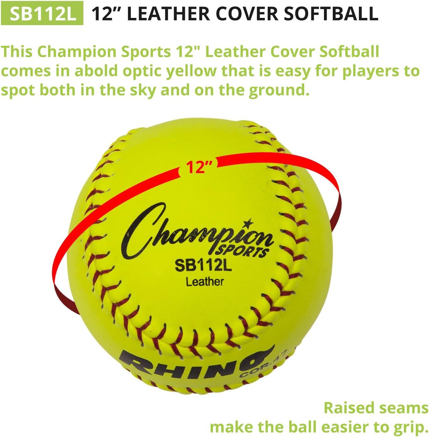 image:imageChampion Sports Softballs  Leather amp Synthetic Softballs for Practice or Game Play Multiple Sizes Cores amp Styles NFHS Approved amp Training Sets AvailableLeather Cork Core Pack of 12