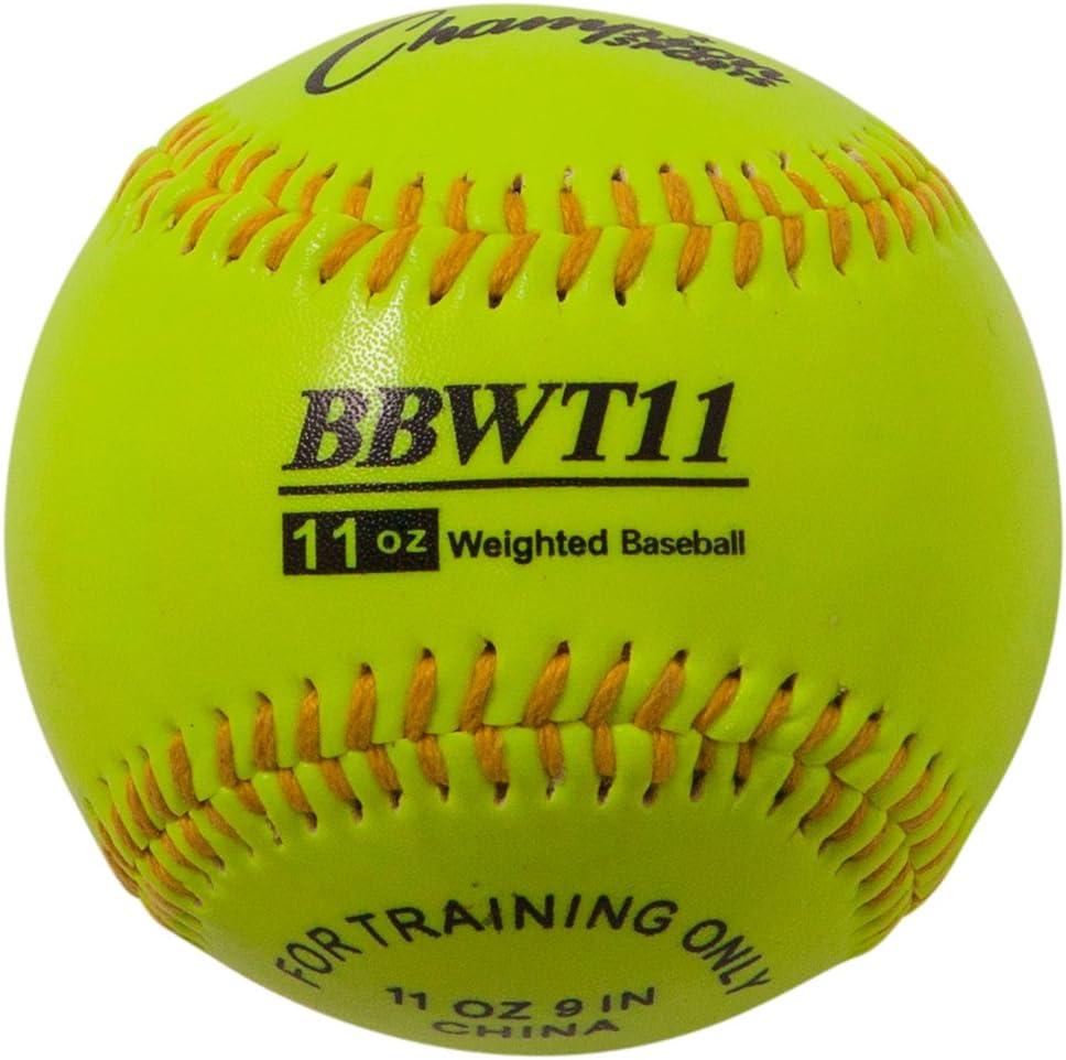 image:imageChampion Sports Weighted Training Baseball Set Rubber Cork Core Leather Cover Set of 4 Balls Graduated Weights 9 to 12 oz 9 Inch Diameter