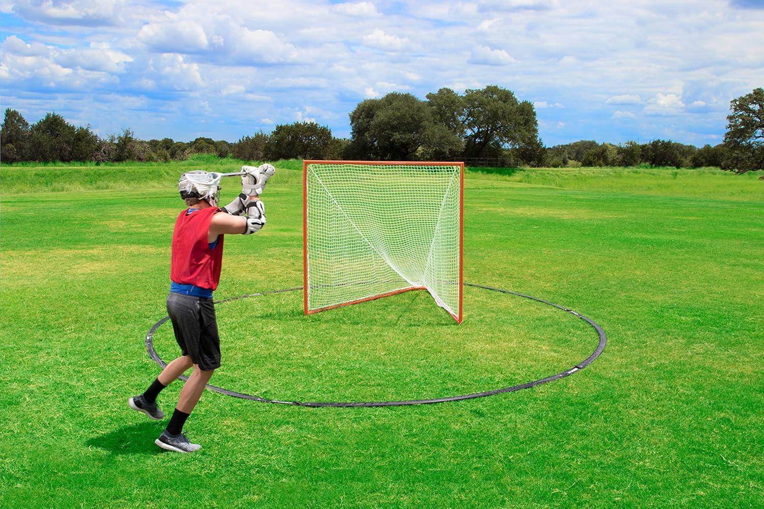 image:imageChampion Sports Womens Lacrosse Crease Rhino Flex Portable Lacrosse Goal Crease 17 Diameter All Weather Crease with Weights Stakes and Carry BagMens 18 Foot Diameter Black
