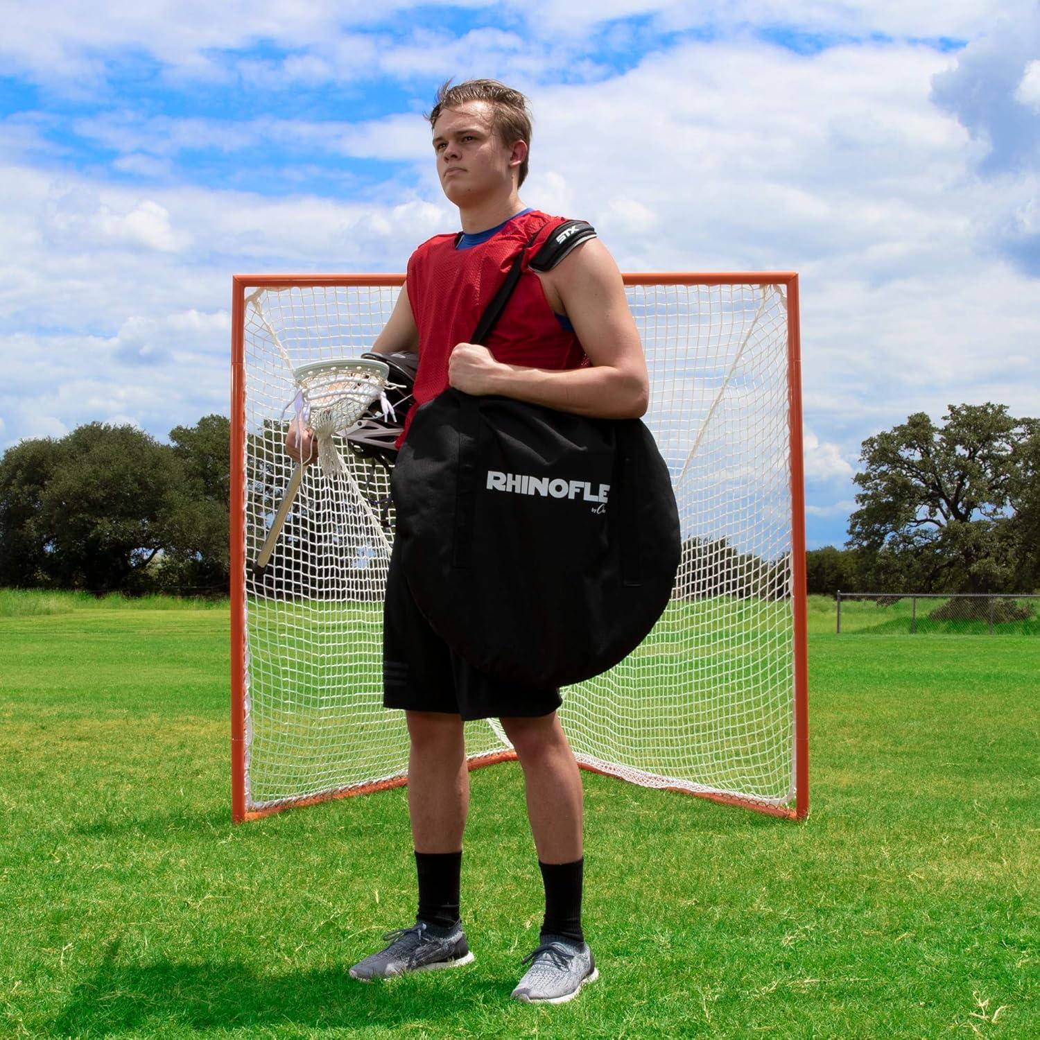 image:imageChampion Sports Womens Lacrosse Crease Rhino Flex Portable Lacrosse Goal Crease 17 Diameter All Weather Crease with Weights Stakes and Carry BagMens 18 Foot Diameter Black