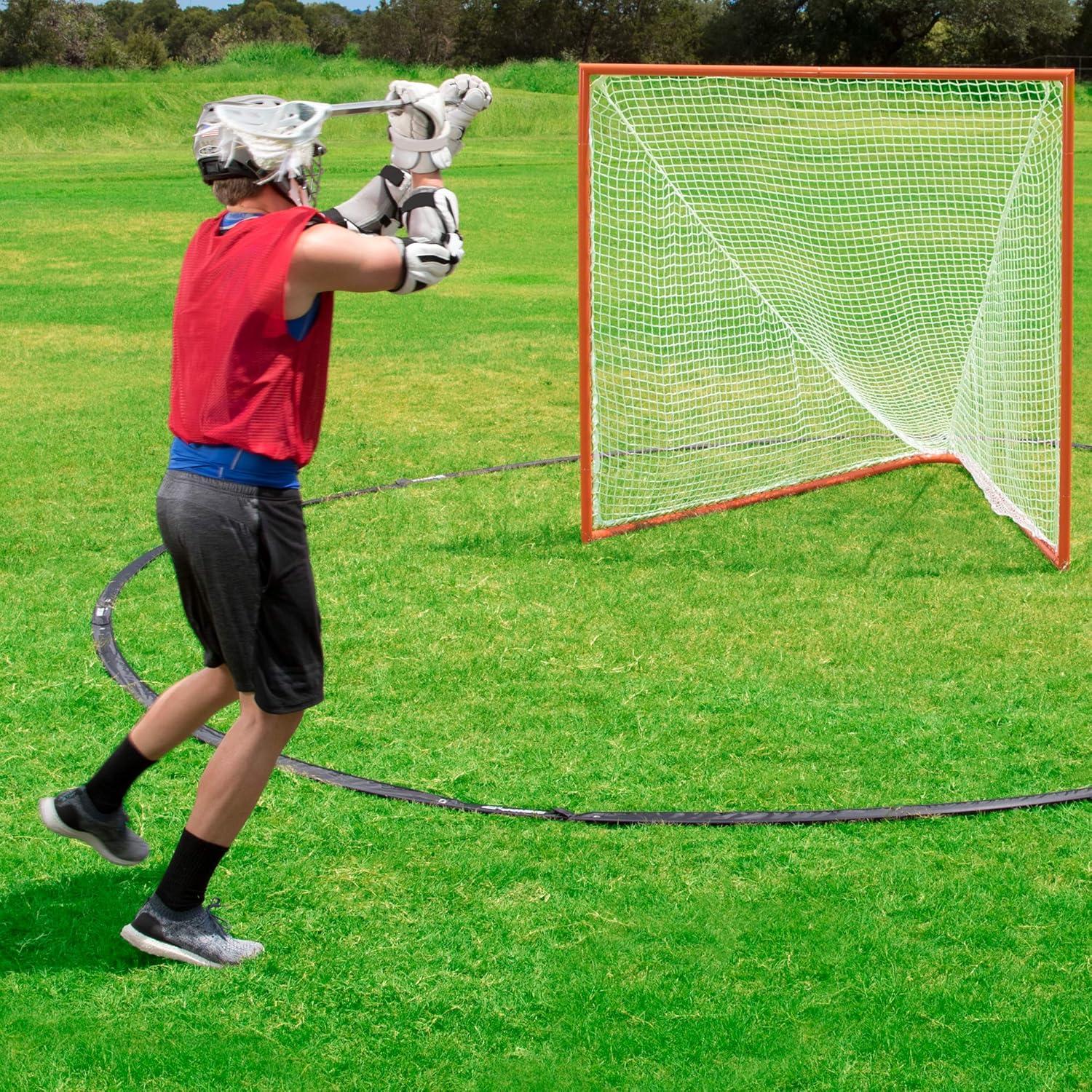 image:imageChampion Sports Womens Lacrosse Crease Rhino Flex Portable Lacrosse Goal Crease 17 Diameter All Weather Crease with Weights Stakes and Carry BagMens 18 Foot Diameter Black