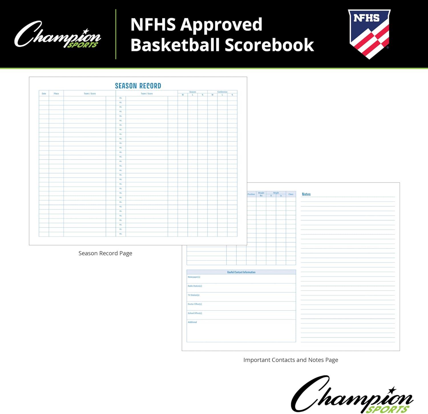 image:imageChampion Sports unisex BB1 coach and referee scorebooks White 30 GAMES US
