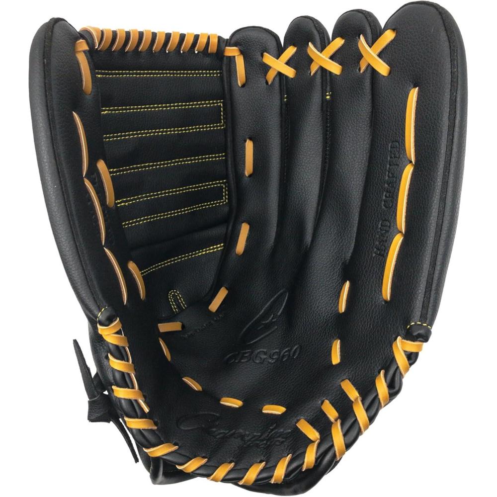image:imageChampion Sports 14 Physical Ed Glove Soft Leather Front and Nylon Mesh Back for Comfort Grip Adjustable Strap with Velcro Closure Closed Web Age HSAdult LeftHanded GloveBlack