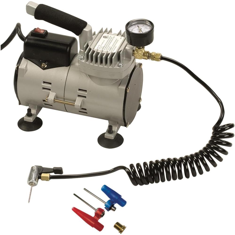 image:imageChampion Sports Electric Ball Inflator with Needle Quiet Air Compressor for Basketball Soccer Volleyball amp Sports Balls High PSI Rating Fast Inflation 110120V AC Power for Gym amp School Use18 HP 60 PSI Ultra Quiet
