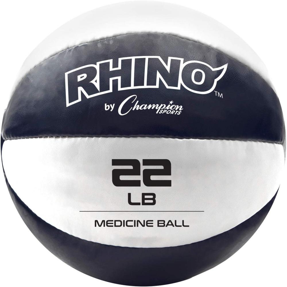 image:imageChampion Sports Exercise Medicine Balls Leather with NoSlip Grip Weight Training Stability Plyometrics Cross Training Core Strength Multiple WeightsBlack 2122 lbs