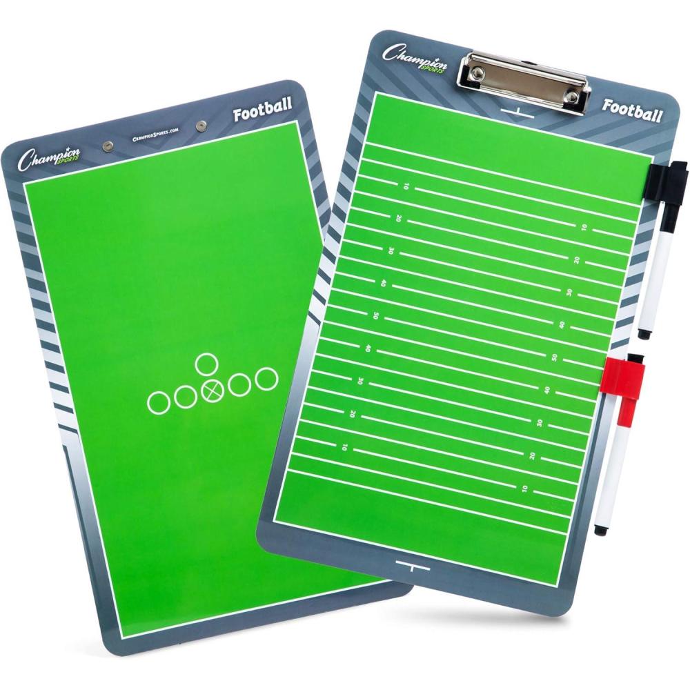 image:imageChampion Sports Large amp XL Dry Erase Board For Coaching Whiteboards for Strategizing Techniques Plays 2Sided Boards with Front Side Full Field Backside Half Field and LineupFootball