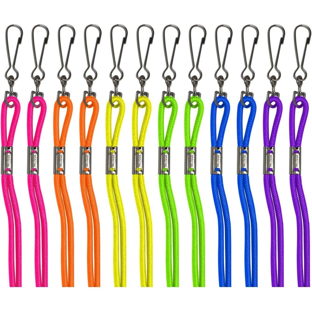 image:imageChampion Sports Nylon Lanyards with JHook Clip Assorted Neon 12 Pack Retail Card