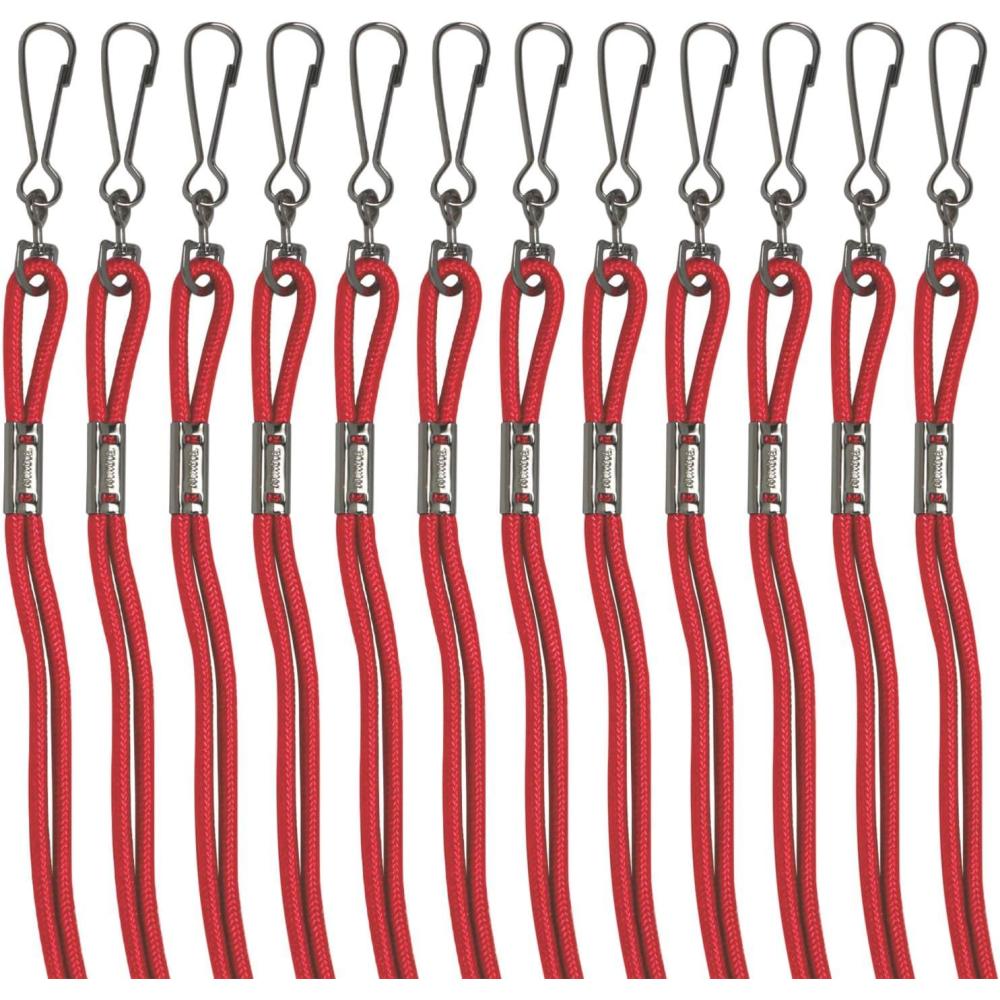 image:imageChampion Sports Nylon Lanyards with JHook Clip Red 12 Pack Poly Bag