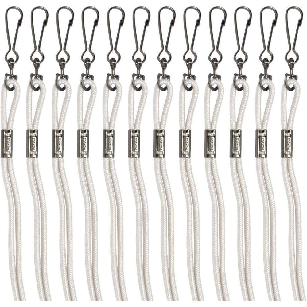 image:imageChampion Sports Nylon Lanyards with JHook Clip White  12 Pack Poly Bag