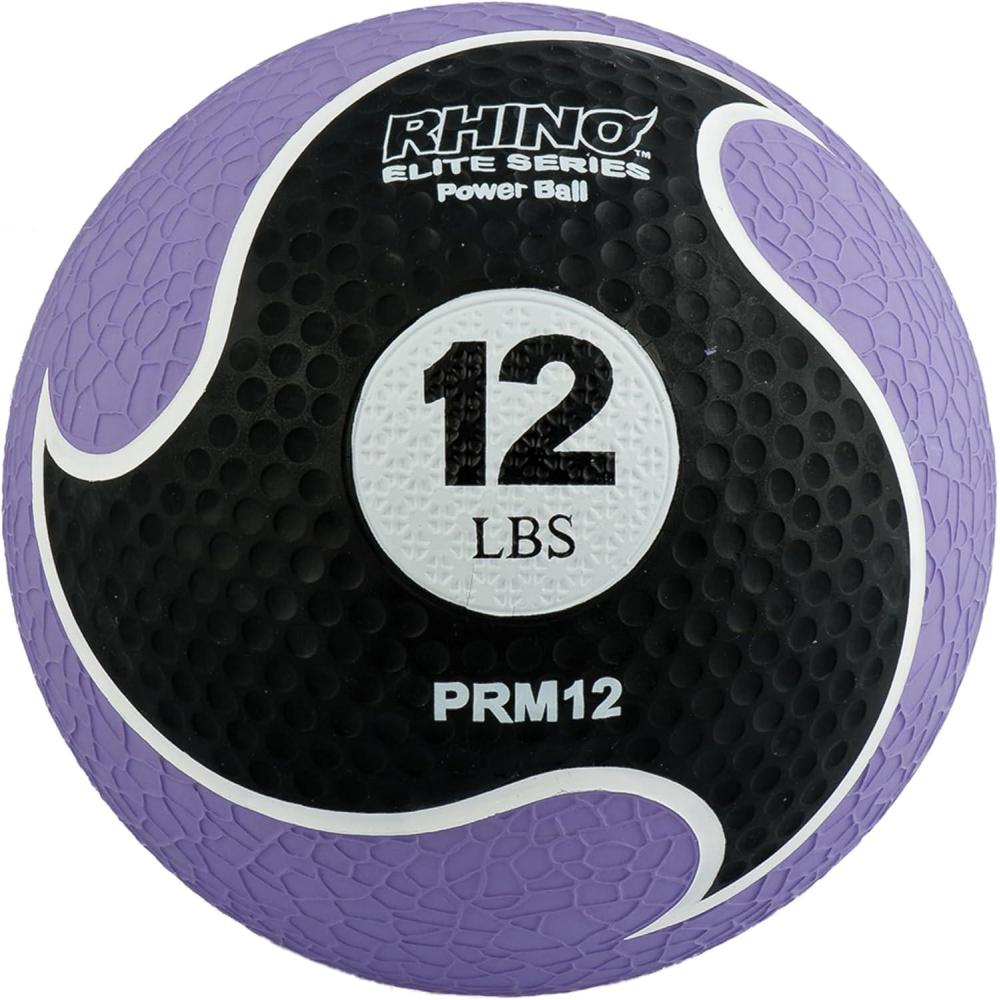 image:imageChampion Sports Rhino Elite Medicine Ball Textured Surface Superior Grip Hollow Synthetic Rubber for Consistent Bounce amp Durability Multiple Weights amp Colors Optional Rebounder Sold Separately12 Pounds Purple