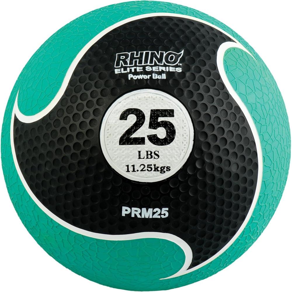 image:imageChampion Sports Rhino Elite Medicine Ball Textured Surface Superior Grip Hollow Synthetic Rubber for Consistent Bounce amp Durability Multiple Weights amp Colors Optional Rebounder Sold Separately25 Pounds Green