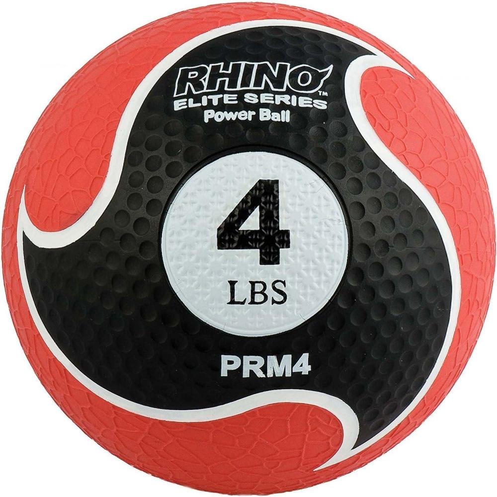 image:imageChampion Sports Rhino Elite Medicine Ball  Textured Surface Superior Grip Hollow Synthetic Rubber for Consistent Bounce amp Durability Multiple Weights amp Colors  Optional Rebounder Sold Separately4 Pounds  Red
