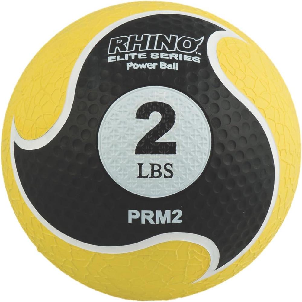 image:imageChampion Sports Rhino Elite Medicine Ball  Textured Surface Superior Grip Hollow Synthetic Rubber for Consistent Bounce amp Durability Multiple Weights amp Colors  Optional Rebounder Sold Separately2 Pounds  Yellow
