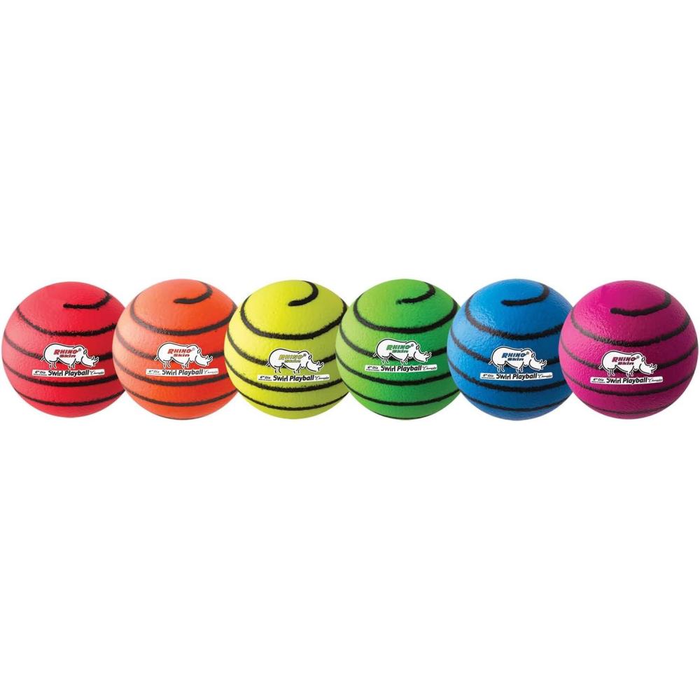image:imageChampion Sports Rhino Skin Medium Bounce Dodgeballs63 Set of 6 Neon Swirl