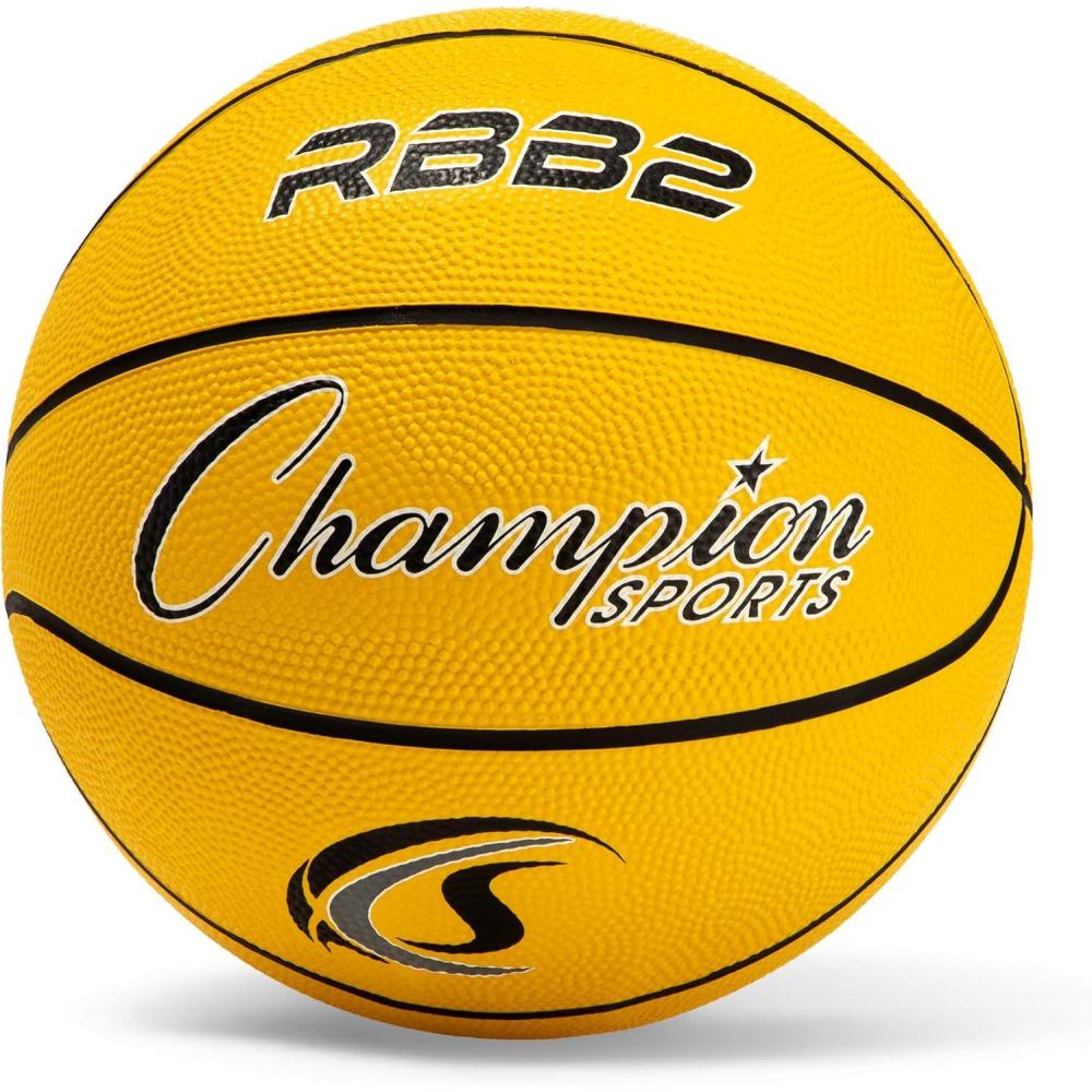 image:imageChampion Sports Rubber Basketballs Heavy Duty ProStyle IndoorOutdoor Use Premium Basketball Equipment for Physical Education Various Sizes amp Colors Size 3 5 6 7Yellow