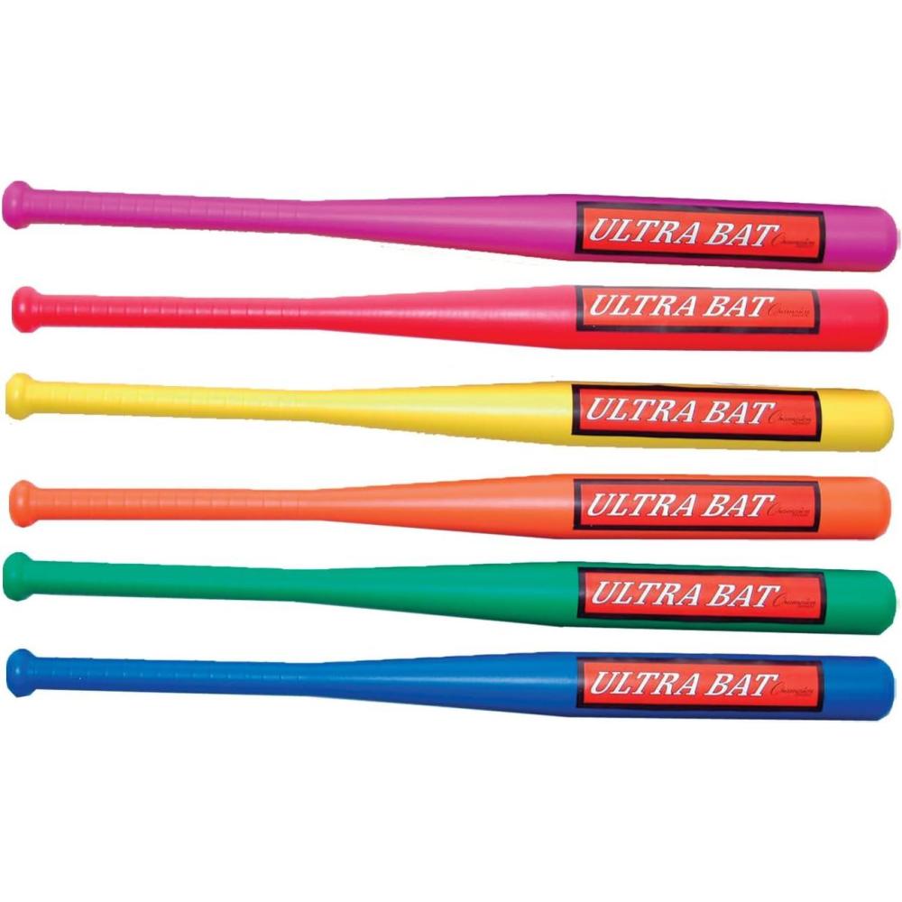 image:imageChampion Sports Ultra Bat Set Assorted Colors HandEye Coordination Durable Plastic Construction Kids Backyard Plastic Baseball Bat 30 Length Set of 6