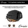 Champion Sports 10″ Physical Ed. Glove – Soft Leather Front and Nylon Mesh Back for Comfort Grip | Adjustable Strap with Velcro® Closure | Double Bar Open Web | Age: Elementary | Right-Handed Glove
